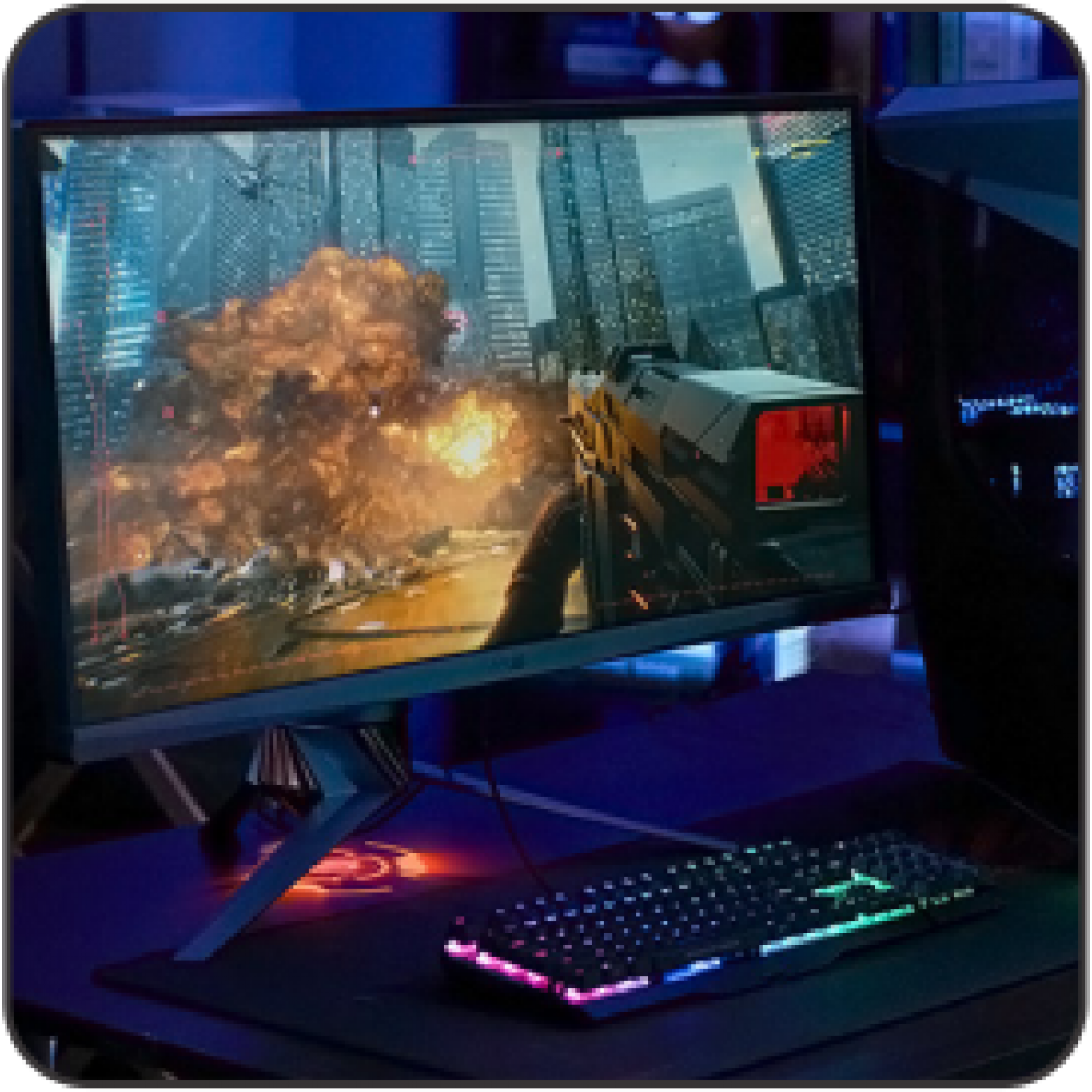 Entry Level Gaming Assembled Desktop PC - With AMD Ryzen Processor and RGB front cooling Fan 