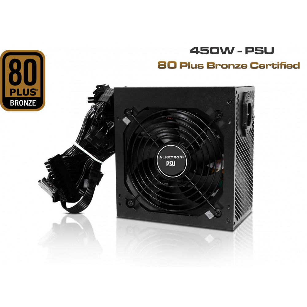 ALKETRON -  450w Power Supply (PSU) 80 Plus Bronze Certified for Gaming PC