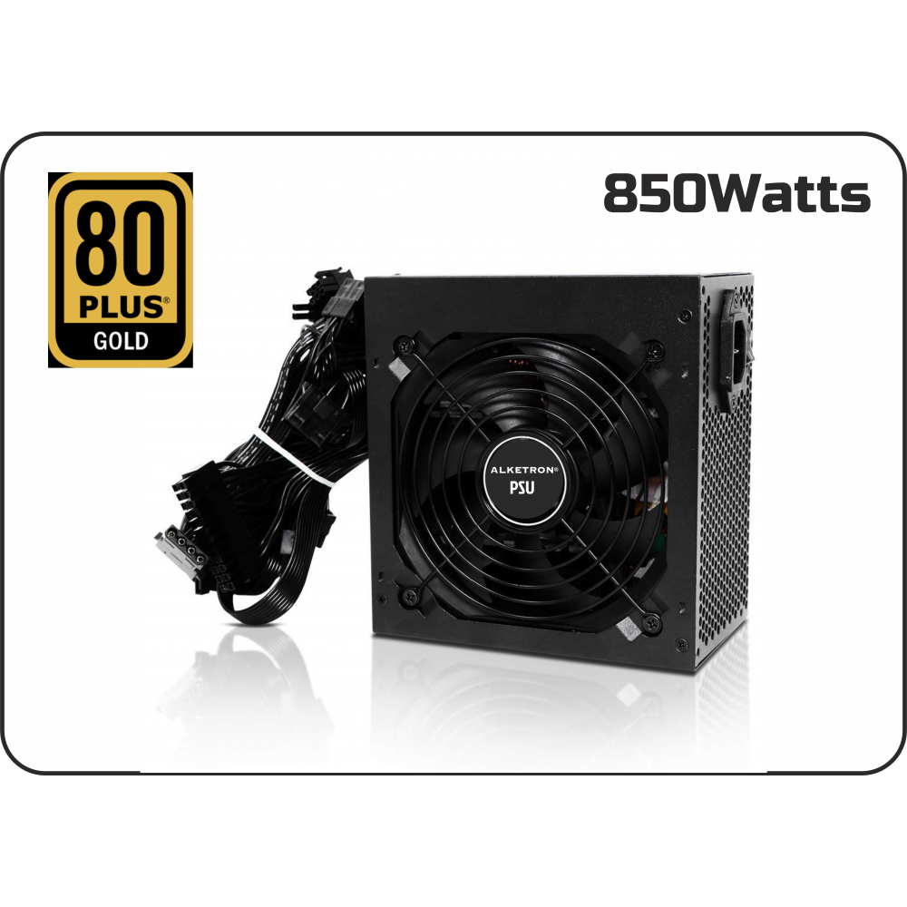 ALKETRON - 850w Power Supply (PSU) 80 Plus Gold Certified for Gaming PC